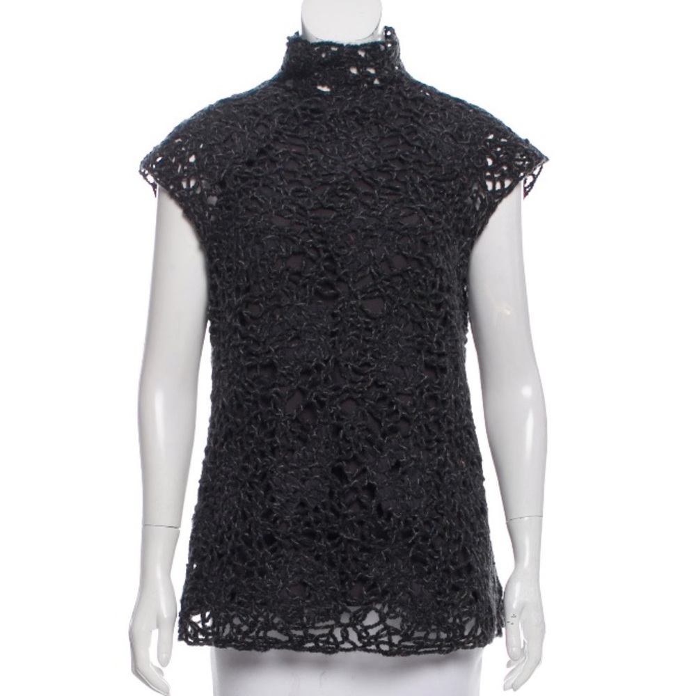 Brunello Cucinelli open weave knit top